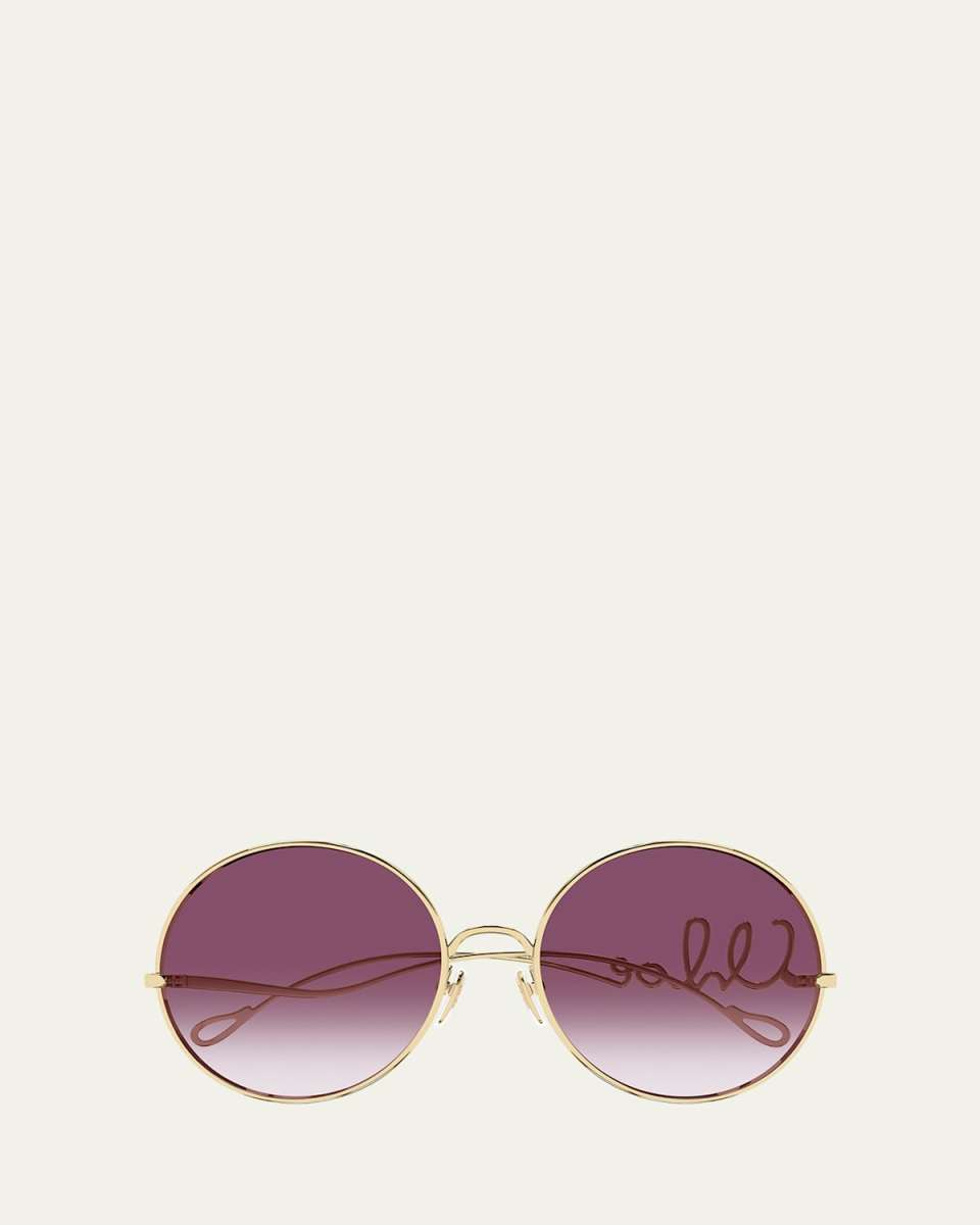 Chloe Iconic Round Metal Sunglasses